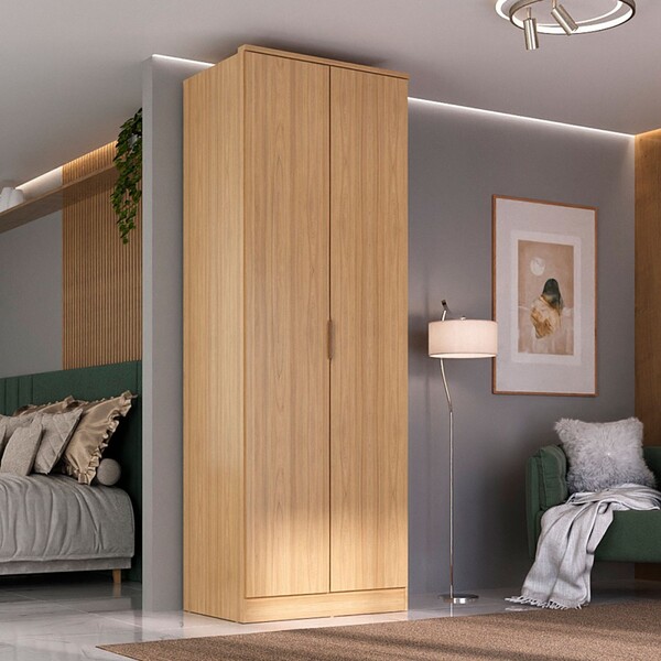 Guarda-roupa Solteiro Ravi 2 Portas 2 Gavetas 100% Mdf Olmo I