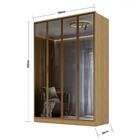 Guarda-roupa Solteiro Ravi 4 Portas Reflecta 2 Gavetas 100% M