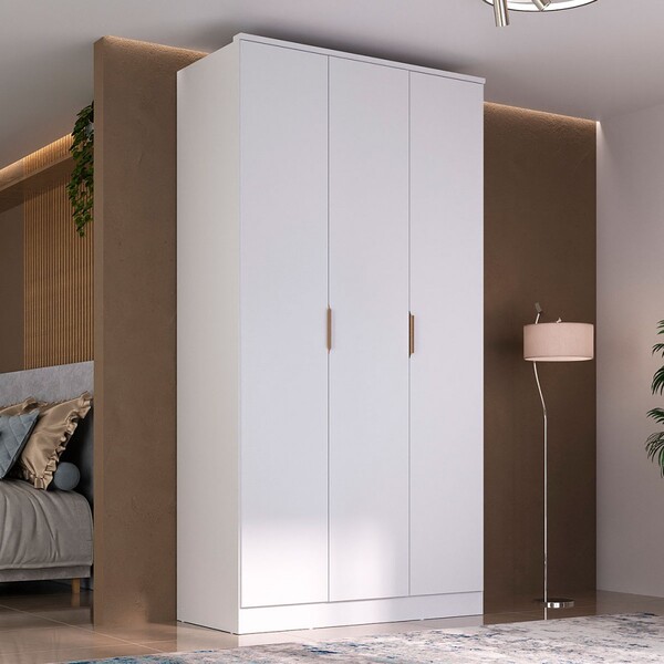 Guarda-roupa Solteiro Ravi  3 Portas 2 Gavetas 100% Mdf Branc