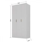 Guarda-roupa Solteiro Ravi  3 Portas 2 Gavetas 100% Mdf Branc