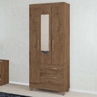 Guarda-roupa Solteiro Real 3 Portas 2 Gavetas Com Espelho Moc