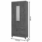 Guarda-roupa Solteiro Real 3 Portas 2 Gavetas Com Espelho Moc