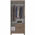 Guarda-roupa Solteiro Real 3 Portas 2 Gavetas Com Espelho Moc