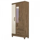 Guarda-roupa Solteiro Real 3 Portas 2 Gavetas Com Espelho Moc