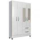 Guarda-roupa Solteiro Real 4 Portas 2 Gavetas Com Espelho Bra