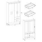 Guarda-roupa Solteiro Real 4 Portas 2 Gavetas Com Espelho Bra