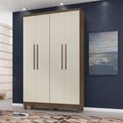 Guarda Roupa Solteiro Renata 4 Portas 2 Gavetas Ébano Off Whi