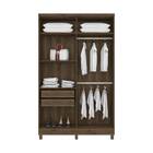 Guarda Roupa Solteiro Renata 4 Portas 2 Gavetas Ébano Off Whi