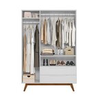 Guarda Roupa Solteiro Retrô 3 Portas 2 Gavetas Alpi Branco