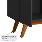 Guarda Roupa Solteiro Retrô 3 Portas 2 Gavetas Alpi Preto