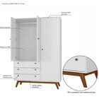 Guarda Roupa Solteiro Retro 3 Portas 3 Gavetas Versalhes  Bra