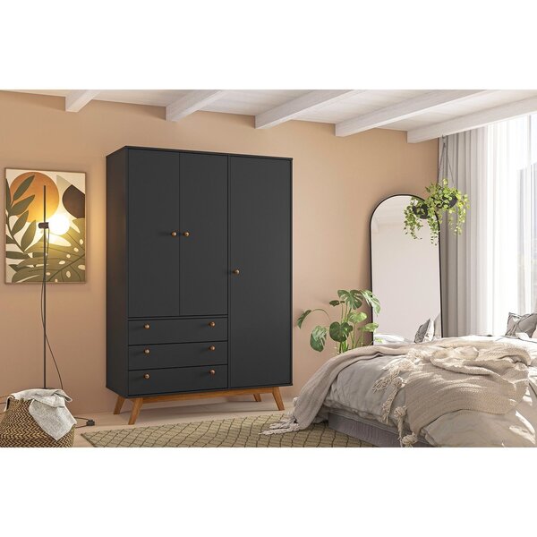 Guarda Roupa Solteiro Retro 3 Portas 3 Gavetas Versalhes  Pre