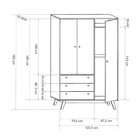 Guarda Roupa Solteiro Retro 3 Portas 3 Gavetas Versalhes  Pre