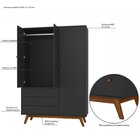 Guarda Roupa Solteiro Retro 3 Portas 3 Gavetas Versalhes  Pre