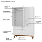 Guarda-roupa Solteiro Retrô Versalhes 3 Pt 3 Gv Branco