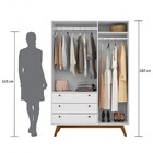 Guarda-roupa Solteiro Retrô Versalhes 3 Pt 3 Gv Branco