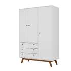 Guarda-roupa Solteiro Retrô Versalhes 3 Pt 3 Gv Branco