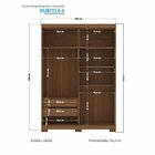 Guarda Roupa Solteiro Ripado 4 Portas 2 Gavetas Antony Com Es