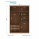 Guarda Roupa Solteiro Ripado 4 Portas 2 Gavetas Antony Com Es