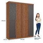 Guarda Roupa Solteiro Ripado 4 Portas 2 Gavetas Antony Jatobá