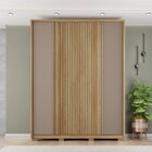 Guarda Roupa Solteiro Ripado 4 Portas 3 Gavetas E Pés Suburba