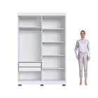 Guarda Roupa Solteiro Ripado 4 Portas Com Pés Flórida Faimec