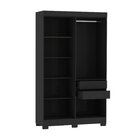 Guarda-roupa Solteiro Ripado 4 Portas Dakota Preto Ac