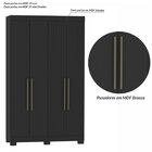 Guarda-roupa Solteiro Ripado 4 Portas Dakota Preto Ac