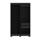 Guarda-roupa Solteiro Ripado 4 Portas Dakota Preto Ac