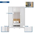 Guarda Roupa Solteiro Ripado Com Espelho 4 Portas 3 Gavetas E