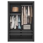 Guarda Roupa Solteiro Rita 2 Portas Com Espelho Preto