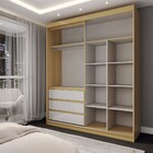 Guarda-roupa Solteiro Rosário 100% Mdf 3 Portas 3 Gavetas Cas