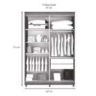 Guarda Roupa Solteiro Salleto 4 Portas com Corrediças Telescó