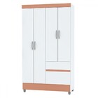Guarda-roupa Solteiro San Diego 4 Portas 2 Gavetas Branco/cam