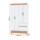 Guarda-roupa Solteiro San Diego 4 Portas 2 Gavetas Branco/cam