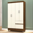 Guarda-roupa Solteiro San Diego 4 Portas 2 Gavetas Imbuia/cha