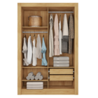 Guarda Roupa Solteiro Santa Fé 2 Portas Mel Off White Cacao