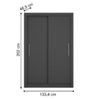 Guarda Roupa Solteiro Santa Fé 2 Portas Preto