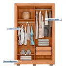 Guarda-roupa Solteiro Santiago 2 Portas 2 Gavetas Espelhado F