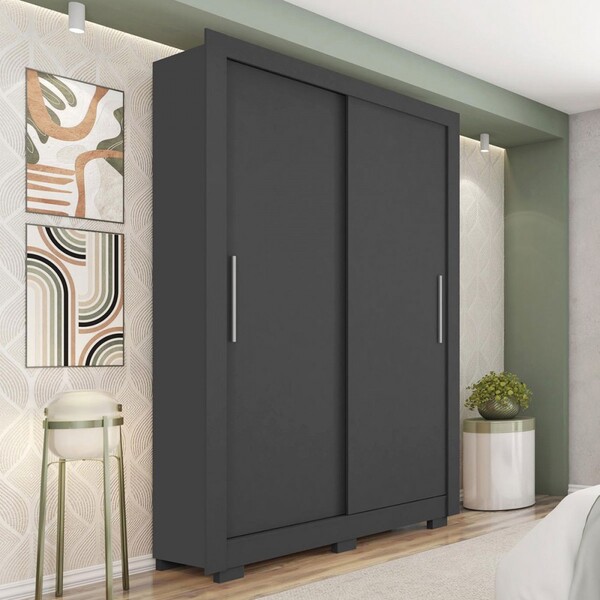 Guarda-roupa Solteiro Santiago 2 Portas 8002200226 Preto - Ca