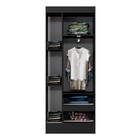 Guarda-roupa Solteiro Sartori 3 Portas 2 Gavetas  Preto - Pnr