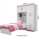 Guarda-roupa Solteiro Sem Espelho 4 Portas De Abrir Com Cama