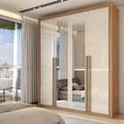 Guarda-roupa Solteiro Severo 4 Portas 3 Gavetas Com Espelho C