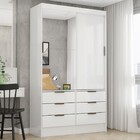 Guarda-roupa Solteiro Sevilha 2 Portas 6 Gavetas Branco - Car