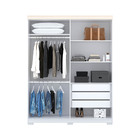 Guarda-roupa Solteiro Sierra Branco 2 Portas De Correr E 3 Ga
