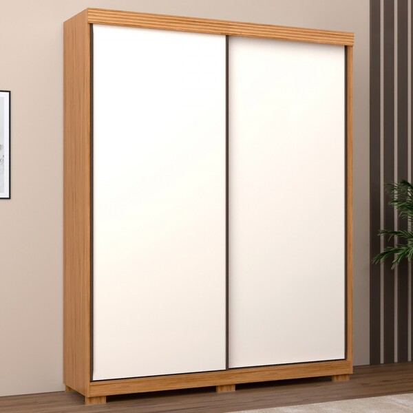 Guarda-roupa Solteiro Sintra 2 Portas 3 Gavetas Camaru/perola