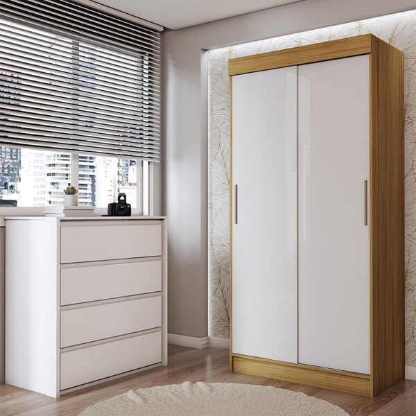 Guarda-roupa Solteiro Sirius  2 Portas 2 Gavetas E Cômoda 4 G
