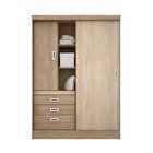 Guarda-roupa Solteiro Slim 2 Portas De Correr 3 Gavetas Demób