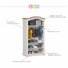 Guarda-roupa Solteiro Smile 2 Pt Creme E Carvalho