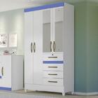 Guarda Roupa Solteiro Sobral 4 Portas E 4 Gavetas Com Espelho